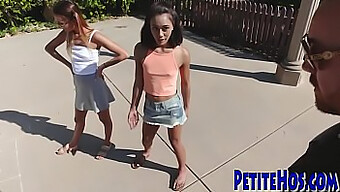 Petite Teens Take Turns Giving Blowjobs And Taking It In Their Tight Pussies