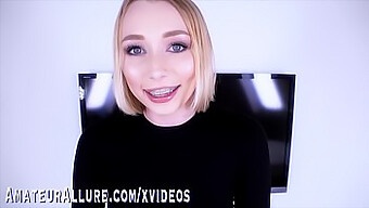 Blonde Athena May'S Braces Add To The Hotness Of Her Blowjob And Fuck