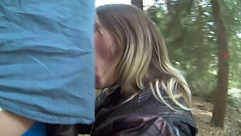 Barbara'S Solo Blowjob In The Woods