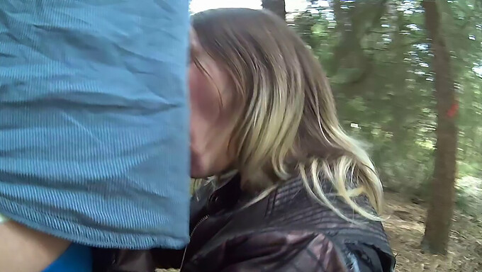 Barbara'S Solo Blowjob In The Woods