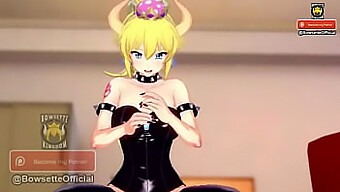 Bowsette Onanerer Med En Instruktionsguide Til Handjob-Onani