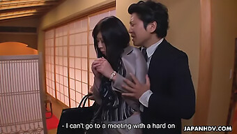 Japanese Secretary Is Used By Her Boss At The Restaurant