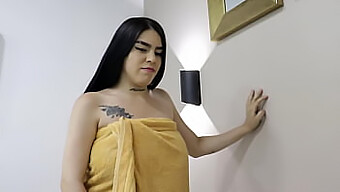 Natural Latina Mom'S Big Boobs Get A Close-Up And Blowjob