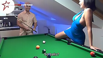 Brown Bombshells Finger And Fuck On Pool Table